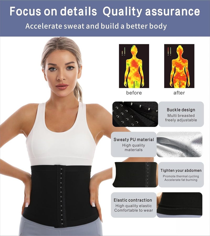 Dokelovy Sauna Suit Waist Trainer Band for Women Girls, Adjustable Waist Cincher Slimming Waist Trimmer for Lower Belly Fat - Image 5